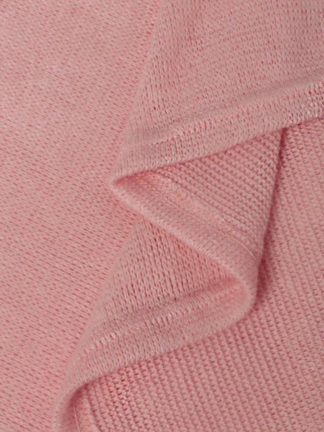 Crew Neck Casual Solid Sweaters